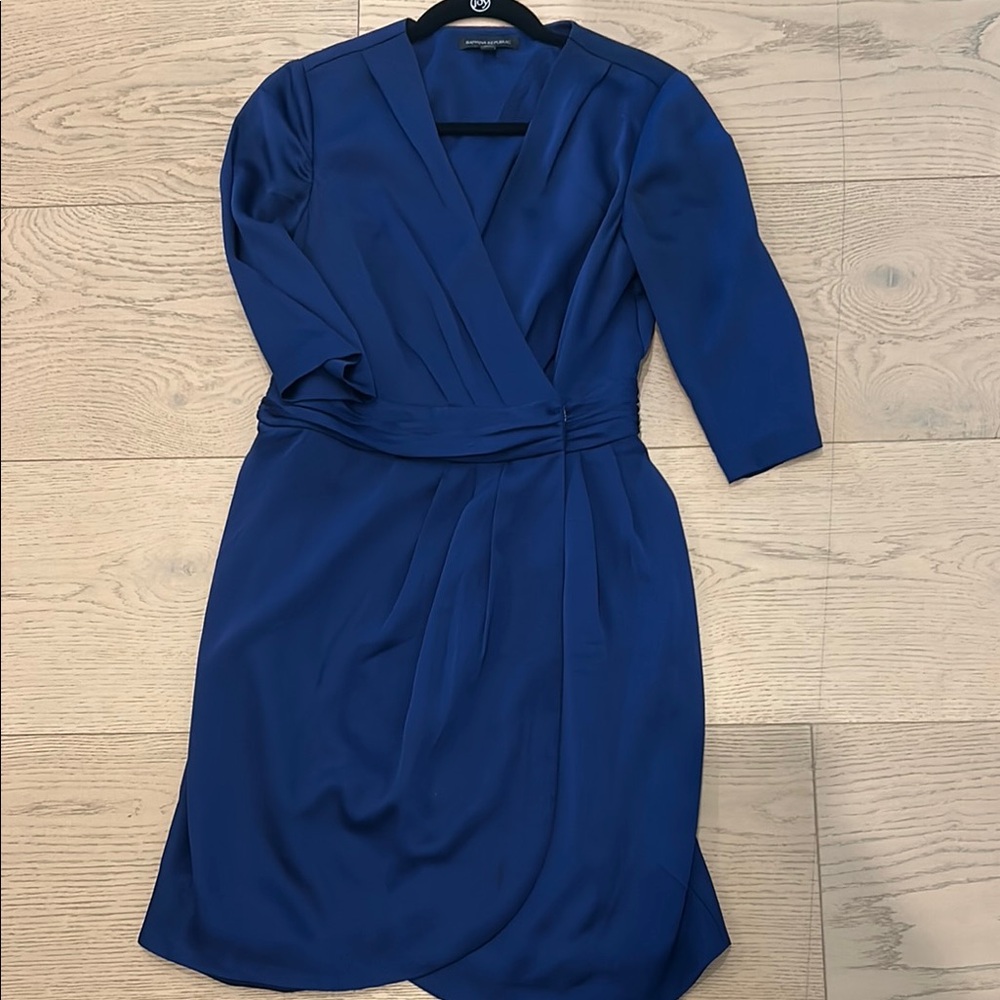 Banana Republic navy wrap dress